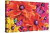 Red Flowers Tropical-Alixandra Mullins-Stretched Canvas