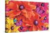 Red Flowers Tropical-Alixandra Mullins-Stretched Canvas