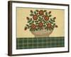 Red Flowers with Dark Green Tablecloth-Debbie McMaster-Framed Giclee Print