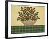 Red Flowers with Dark Green Tablecloth-Debbie McMaster-Framed Giclee Print