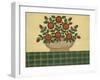 Red Flowers with Dark Green Tablecloth-Debbie McMaster-Framed Giclee Print