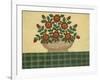 Red Flowers with Dark Green Tablecloth-Debbie McMaster-Framed Giclee Print