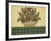 Red Flowers with Dark Green Tablecloth-Debbie McMaster-Framed Giclee Print