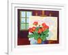 Red Flowers with Painting-Guy Charon-Framed Collectable Print