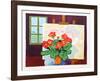 Red Flowers with Painting-Guy Charon-Framed Collectable Print