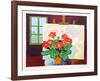 Red Flowers with Painting-Guy Charon-Framed Collectable Print