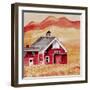 Red Folk Art Barn-Cheryl Bartley-Framed Giclee Print