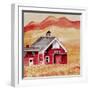 Red Folk Art Barn-Cheryl Bartley-Framed Giclee Print