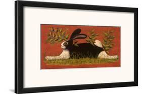 Red Folk Bunny-Lisa Hilliker-Framed Art Print