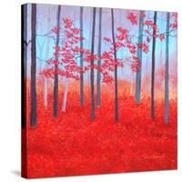 Red Forest Morning-Herb Dickinson-Stretched Canvas