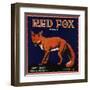 Red Fox Brand - Orange, California - Citrus Crate Label-Lantern Press-Framed Art Print