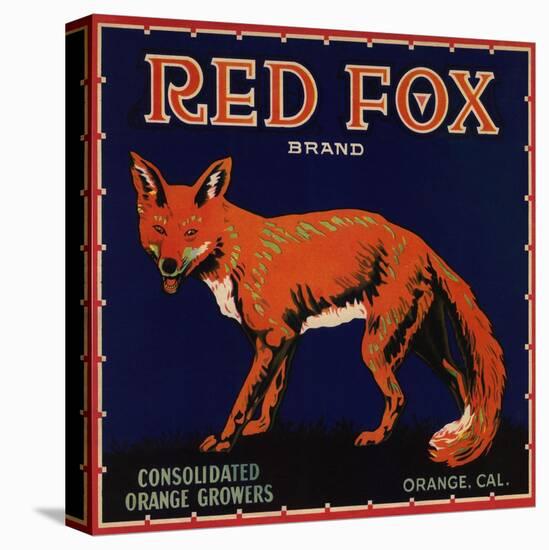 Red Fox Brand - Orange, California - Citrus Crate Label-Lantern Press-Stretched Canvas