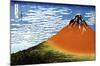 Red Fuji, Fine Wind Clear Morning-Katsushika Hokusai-Mounted Art Print