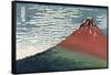 Red Fuji or South Wind, Clear Sky-Katsushika Hokusai-Framed Stretched Canvas