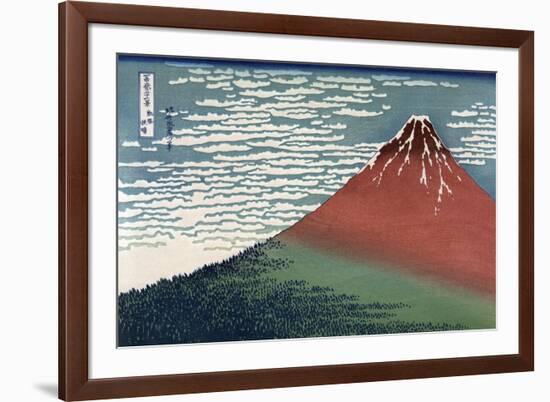 Red Fuji or South Wind, Clear Sky-Katsushika Hokusai-Framed Premium Giclee Print