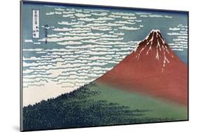 Red Fuji or South Wind, Clear Sky-Katsushika Hokusai-Mounted Art Print