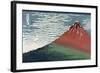 Red Fuji or South Wind, Clear Sky-Katsushika Hokusai-Framed Art Print