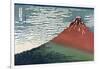 Red Fuji or South Wind, Clear Sky-Katsushika Hokusai-Framed Art Print