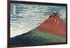 Red Fuji or South Wind, Clear Sky-Katsushika Hokusai-Framed Art Print