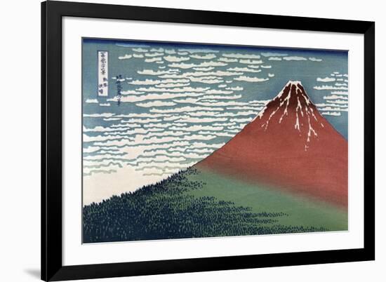 Red Fuji or South Wind, Clear Sky-Katsushika Hokusai-Framed Art Print