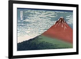 Red Fuji or South Wind, Clear Sky-Katsushika Hokusai-Framed Art Print