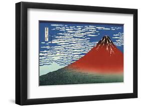 Red Fuji-Katsushika Hokusai-Framed Giclee Print