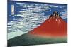 Red Fuji-Katsushika Hokusai-Mounted Giclee Print