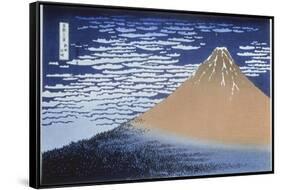 Red Fuji-Katsushika Hokusai-Framed Stretched Canvas
