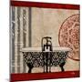 Red Garden Bath I-Elizabeth Medley-Mounted Art Print