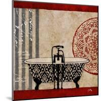 Red Garden Bath I-Elizabeth Medley-Mounted Art Print