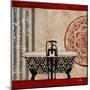 Red Garden Bath I-Elizabeth Medley-Mounted Art Print