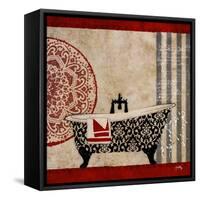 Red Garden Bath II-Elizabeth Medley-Framed Stretched Canvas