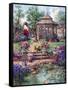 Red Garden Gate-Barbara Mock-Framed Stretched Canvas