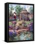 Red Garden Gate-Barbara Mock-Framed Stretched Canvas