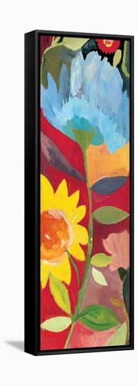 Red Gardend Panel 3-Kim Parker-Framed Stretched Canvas