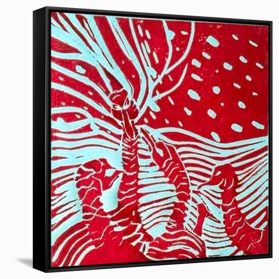 Red Geese-Mary Smith-Framed Stretched Canvas