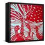 Red Geese-Mary Smith-Framed Stretched Canvas