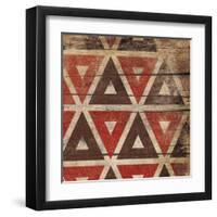 Red Geo 3-Jace Grey-Framed Art Print