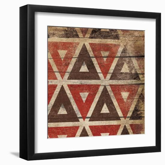 Red Geo 3-Jace Grey-Framed Art Print