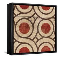 Red Geo 5-Jace Grey-Framed Stretched Canvas