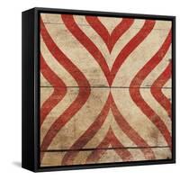 Red Geo 8-Jace Grey-Framed Stretched Canvas