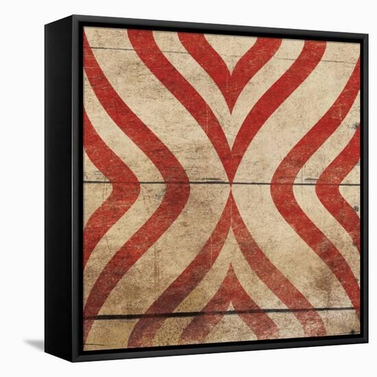 Red Geo 8-Jace Grey-Framed Stretched Canvas