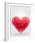 Red Geometric Heart-cienpies-Framed Art Print