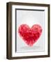 Red Geometric Heart-cienpies-Framed Art Print