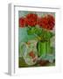 Red Geranium with the Strawberry Jug and Cherries-Joan Thewsey-Framed Giclee Print