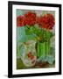 Red Geranium with the Strawberry Jug and Cherries-Joan Thewsey-Framed Giclee Print