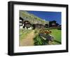 Red Geraniums Beside Path into Village, Zum See, Zermatt, Valais, Switzerland, Europe-Tomlinson Ruth-Framed Photographic Print