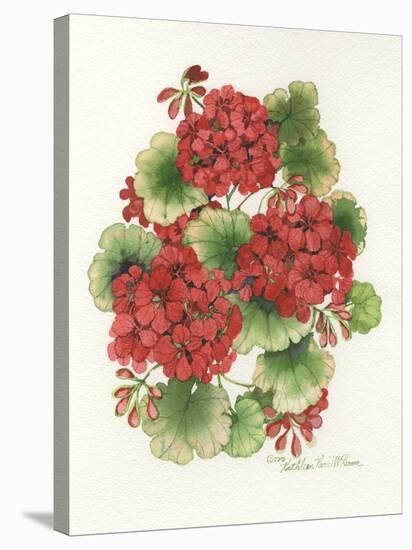 Red Geraniums-Kathleen Parr McKenna-Stretched Canvas