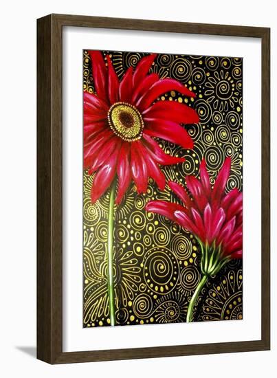 Red Gerberas-Cherie Roe Dirksen-Framed Giclee Print