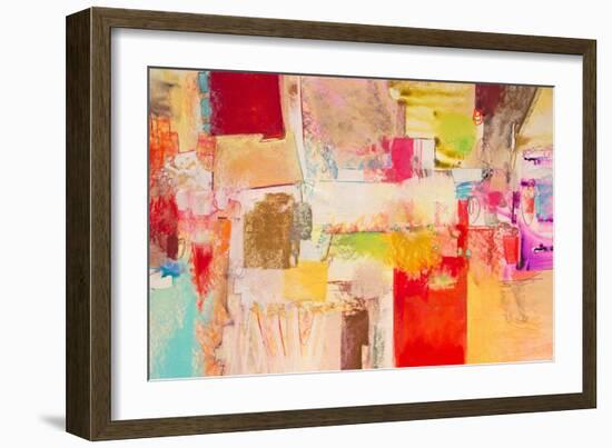 Red & Gold Abstract I-Jennifer Gardner-Framed Art Print